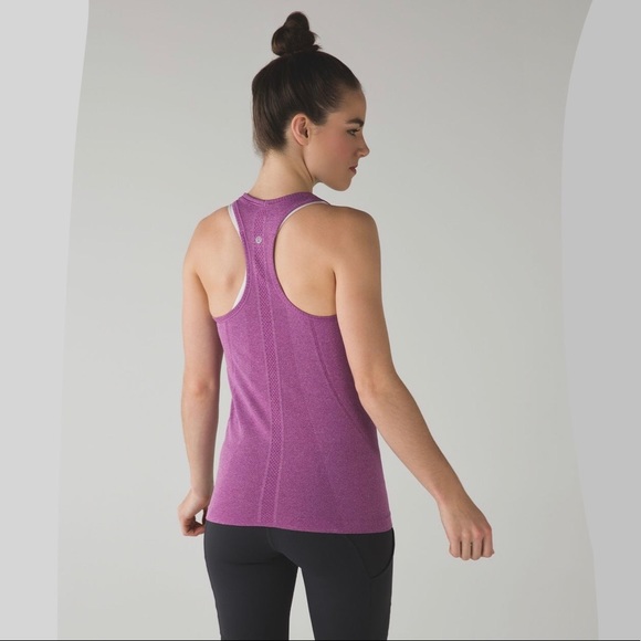 Lululemon ‘Swiftly Tech Racerback’ in Heathered Regal Plum - Picture 3 of 9